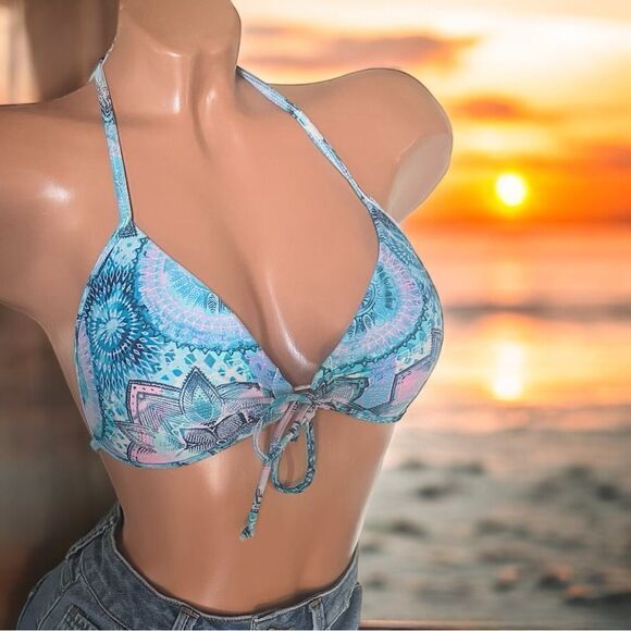 Eidon Swimwear l Tie-Front Bikini Top l Seashell internal design l SP l EUC - Picture 4 of 10